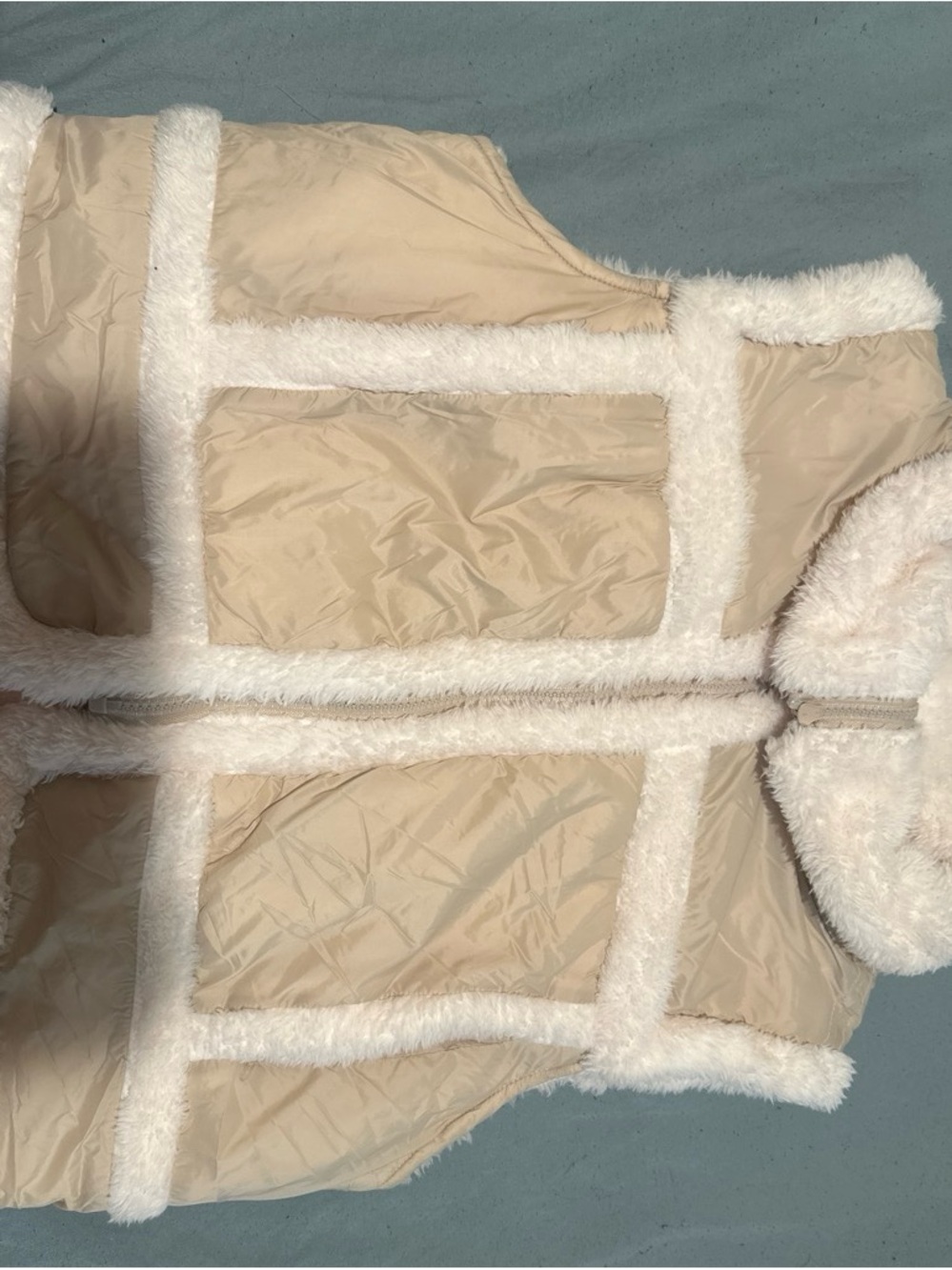 Stoosh Plush Faux Fur Puffer Jacket - Pale Pink